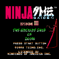 Ninja Gaiden III - The Ancient Ship of Doom Title Screen